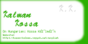 kalman kossa business card